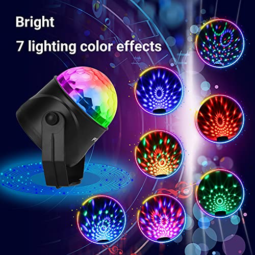 FIMEI Luces Discoteca 2 PCS, Bola Discoteca con 2M Cable USB, Activadas por Sonido con Control Remoto Bola de Discoteca 7 Colores RGB para KTV Navidad Fiesta Boda Discoteca DJ