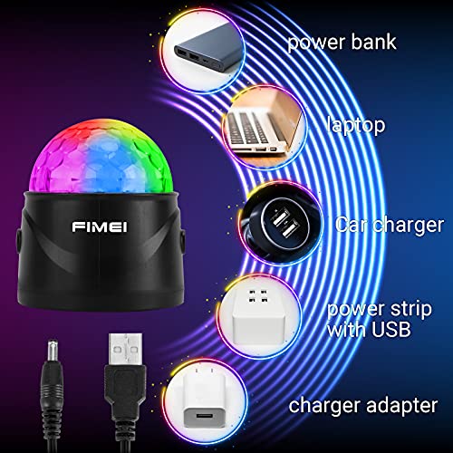 FIMEI Luces Discoteca 2 PCS, Bola Discoteca con 2M Cable USB, Activadas por Sonido con Control Remoto Bola de Discoteca 7 Colores RGB para KTV Navidad Fiesta Boda Discoteca DJ