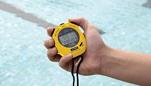 FINIS Stopwatch 3X 300m Cronómetro para natación (300 entradas de Memoria), Unisex, Amarillo, Talla única