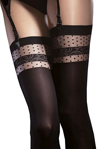 Fiore - Medias de liga - para mujer Negro negro Large