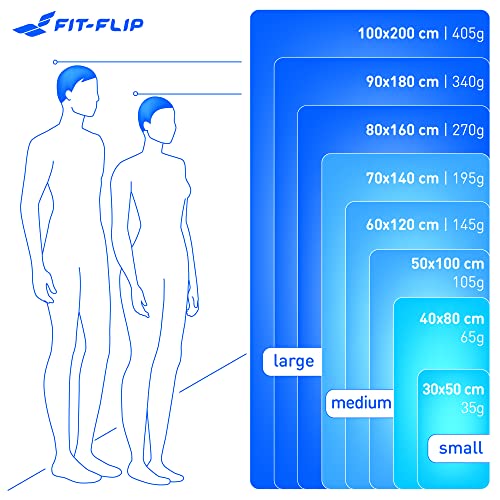 Fit-Flip Toalla Microfibra – en 11 Colores, 8 tamaños – compacta, Ultraligera y de Secado rápido – Toallas para Gimnasio – Toalla Gym, Toalla Viaje y Toalla Piscina (90x180cm Violeta + Bolsa)