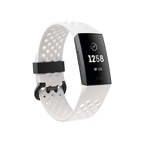 Fitbit Charge 3 Pulsera Avanzada de Salud y Actividad física, Unisex-Adult, Blanco Hielo/Aluminio Color Grafito, Talla Unico