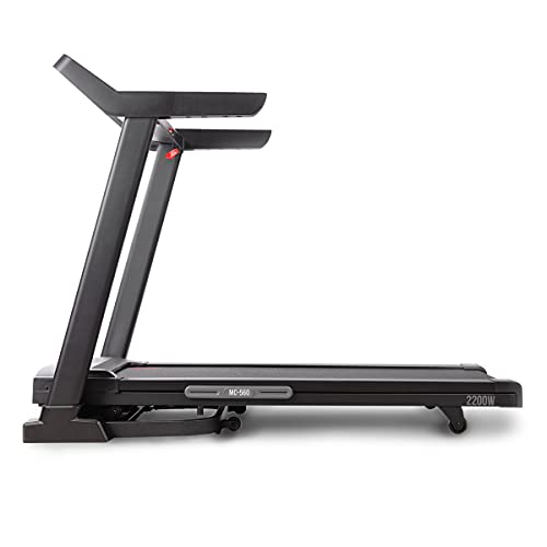 FITFIU Fitness MC-560 - Cinta de correr ultra plegable, velocidad máxima 18 km / h, 15 niveles inclinación automática, Máquina de corrrer con superficie carrera 46 x 130 cm, USB, potencia 2200 W