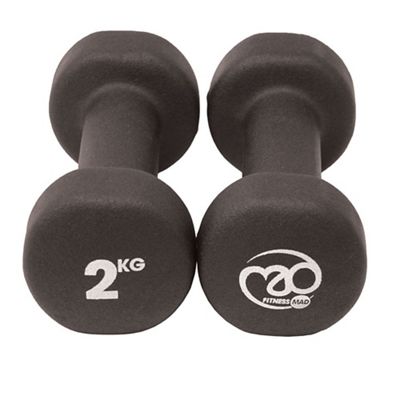 Fitness-Mad Black Neoprene Dumbells (Pair 2kg) - Azul, Azul