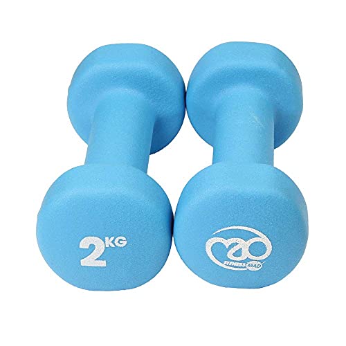 Fitness Mad Neo - Set de 2 Mancuernas / pesas de 2kg/u, color azul