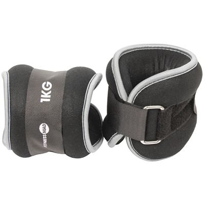 Fitness-Mad Neoprene Wrist-Ankle Weights (2 x 1Kg) - Negro, Negro