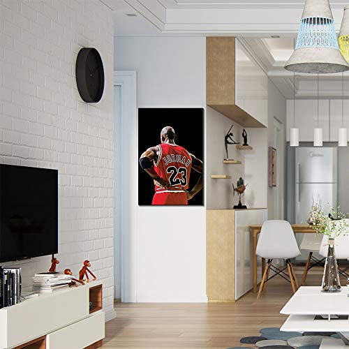 Five-Seller Michael Jordan Vista Posterior Estrella De Baloncesto Impresión Fotográfica Cuadro sobre Lienzo Arte De Pared, Encendido (50_x_70_cm)