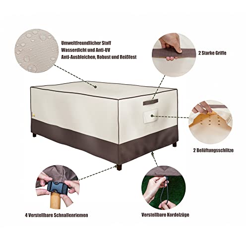 F&J Outdoors Funda protectora para muebles de jardín, resistente al agua, protección contra la nieve y los rayos UV, resistente a la intemperie en verano invierno, 188 x 120 x 70 cm