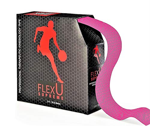 FLEXI - Cinta de Kinesiología Rosa; Paquete a granel; Supremo sintético para kinesiología Cinta terapéutica de recuperación deportiva; 35 metros precortada