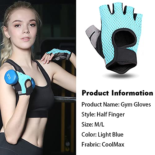 flintronic Guantes de Fitness, 1 Par Guantes de Gimnasio, para Entrenamiento Cruzado, Levantamiento de Pesas, para Hombres y Mujeres, Levantamiento de Pesas / Ajuste Cruzado etc（Azul-L）