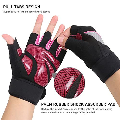 flintronic Guantes de Fitness,Guantes de Gimnasio con Colchón de Aire, Guantes Deportivos Transpirables de Silicona Antideslizantes para Hombres y Mujeres