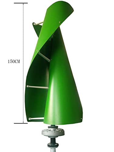 FLTXNY POWER Turbina Eólica 1000W 24/48V Aerogenerador Vertical Generador de Viento de Uso Doméstico VAWT, Molino de Viento de 2 Palas con controlador de carga híbrido Inversor de onda sinusoidal pura