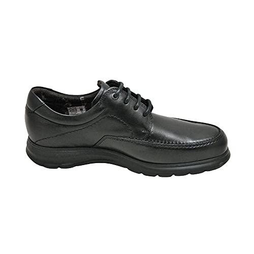 Fluchos | Zapato de Hombre | Zeta F0602 Soft Negro Zapato | Zapato de Piel de Vacuno de Primera Calidad | Cierre con Cordones | Piso Ligero de Goma EVA dotado de la tecnología Shock Absorber