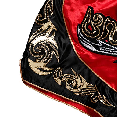 FLUORY Muay Thai Shorts, MMA Fight Shorts Ropa de Entrenamiento Jaula Lucha Grappling Artes Marciales Kickboxing Shorts Ropa