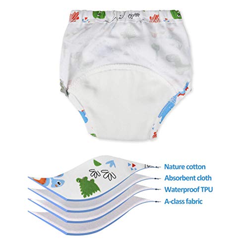 FLYISH DIRECT Calzones de Entrenamiento para Bebé Pañal de Aprendizaje Calzoncillos de niños pequeños Braguitas de Aprendizaje para niños Bebé Ropa Interior para niños, 110/4T