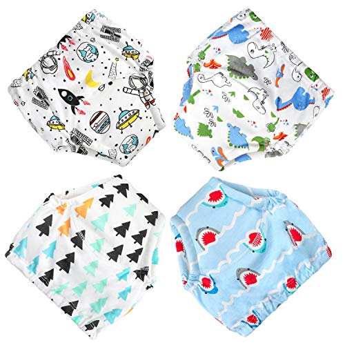 FLYISH DIRECT Calzones de Entrenamiento para Bebé Pañal de Aprendizaje Calzoncillos de niños pequeños Braguitas de Aprendizaje para niños Bebé Ropa Interior para niños, 110/4T