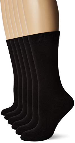 FM London Bamboo Calcetines, Negro (Black 01), Talla única (Talla del fabricante: UK 4-8 EU 37-42) (Pack de 6) para Mujer