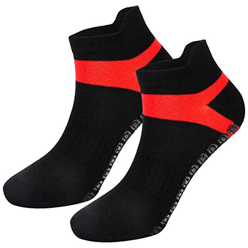 Fodlon Calcetines Yoga Antideslizantes, 4 Pares Calcetines de Deporte con Grips para Pilates, Ballet, Fitness, EU 35-40