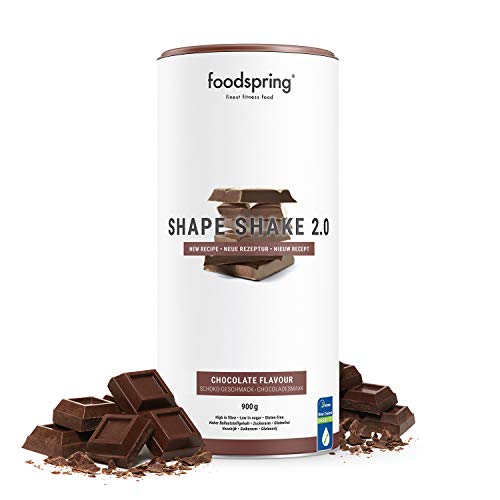 foodspring Shape Shake 2.0, Chocolate, 900 g, Sustitutivo de comidas para controlar el peso, Alto en proteínas y fibras