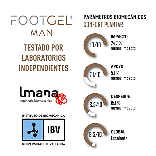 Footgel - Plantilla Extra cómoda de uso diario para hombre (Naranjo, 39-42)