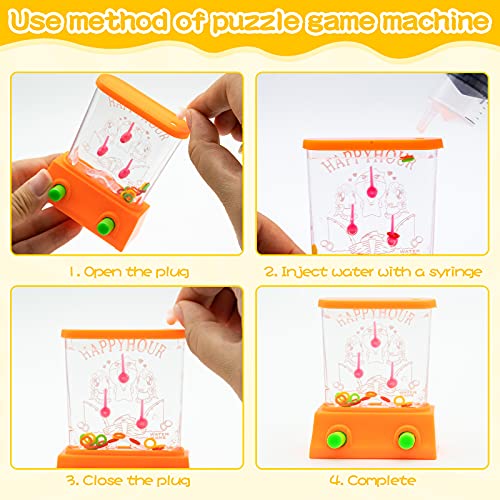 FORMIZON Juego de Agua de Mano, 8 Pieza Juguete Arcade de Agua, Mini Juego de Anillo de Agua Lanzamiento de Anillo, Regalos para Cumpleaños de Niños, Sin Agua