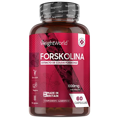 Forskolina Pura Dosis Alta 1000 mg 60 Cápsulas Veganas - Suplemento Dietético Keto Actives de Extracto de Coleus Forskohlii, Cápsulas Dietéticas para Hombres y Mujeres, Sin Gluten