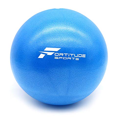 Fortitude Sports Balón de Yoga 25cm | Mini Gym Ball para Pilates, Yoga, Fitness, Estabilidad y Terapia Física | Mini Pelota de Pilates con Paja de inflacion (Azul)