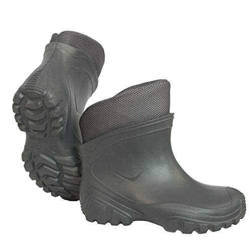 FortMen Botas de goma EVA, ligeras, para jardín, tallas 40 – 46, con interior cálido y extraíble, Unisex adulto, verde oliva, 43 EU