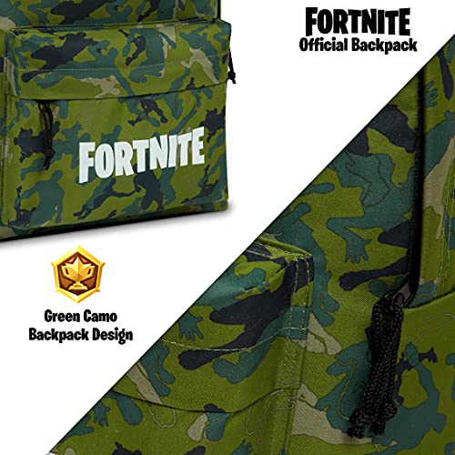 Fortnite Mochilas Escolares, Mochilas Escolares Juveniles de Gran Capacidad, Material Escolar con Merchandising Oficial (Camo Verde)