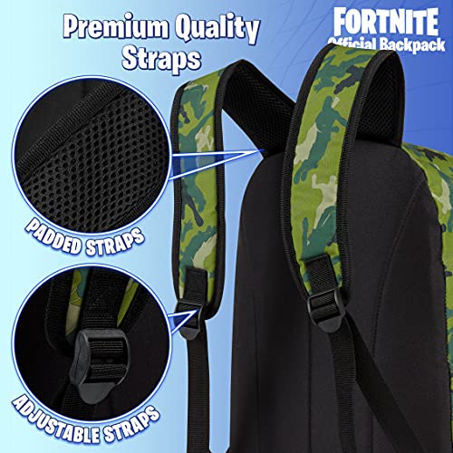 Fortnite Mochilas Escolares, Mochilas Escolares Juveniles de Gran Capacidad, Material Escolar con Merchandising Oficial (Camo Verde)