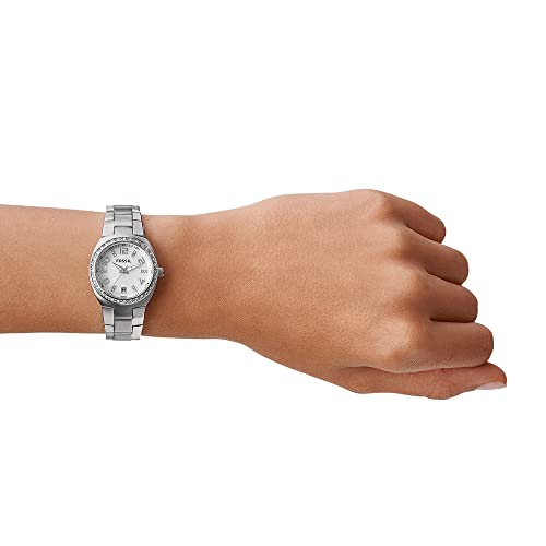 Fossil Reloj Analógico para Mujer de Cuarzo con Correa en Acero Inoxidable AM4141