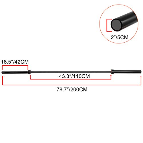 Frantools 2M Barra Olímpica Levantamiento de Pesas Ideal 15 KG para Dar Forma a Los Músculos Fortalecer Las Sentadillas y Las Estocadas Apto (Gris)