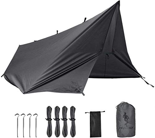 FREE SOLDIER Toldo de Acampada y Deportes al Aire Libre Impermeable Portable Multifuncional para Viajar Tienda de campaña Toldo Refugio Parasol Toldo (Gris, con Las uñas)