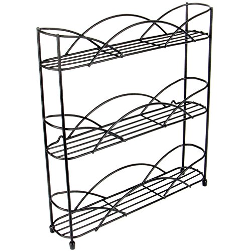 Free Standing 3 Tier Herb & Spice Rack | Non-slip Universal Design| M&W Black New