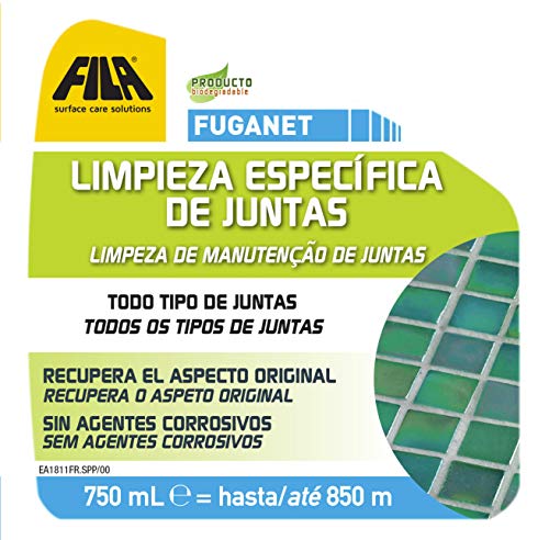 Fuganet, Limpiador para Juntas, Spray, Detergente Spray para Limpiar las Juntas del Pavimento, Baño, Ducha, Cocina, 750ml