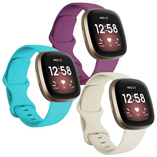 FunBand Correa Compatible con Fitbit Versa 3 / Fitbit Sense, Silicone Sport Classic Correas Blandas de Recambio Compatibles con Fitbit Versa 3 / Fitbit Sense