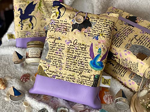 Funda artesanal grande para libros y tablets de Animales Fantásticos + marcapáginas de regalo, funda de algodón ecológico, acolchada inspirada en Harry Potter. Regalo ideal para adolescentes