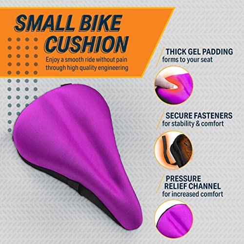 Funda Asiento Bicicleta Estática Más Cómodo [Almohadilla Gel Suave] - Funda Universal Sillín de Bicicleta - Hombres y Mujeres - Apto para Bicicleta de Spinning, Fija, de Touring, de Ruta y de Montaña