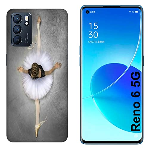 Funda Carcasa compatible con Oppo Reno 6 5G Baila que pasión bailarina clásica / Imprimir también en los lados. / Teléfono Hard Snap en antideslizante anti-rayado resistente a los golpes rígido