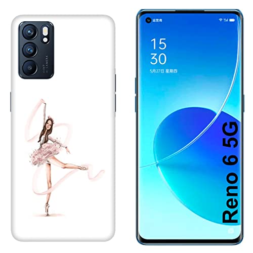 Funda Carcasa compatible con Oppo Reno 6 5G Baila que pasión bailarina con cinta / Imprimir también en los lados. / Teléfono Hard Snap en antideslizante anti-rayado resistente a los golpes rígido