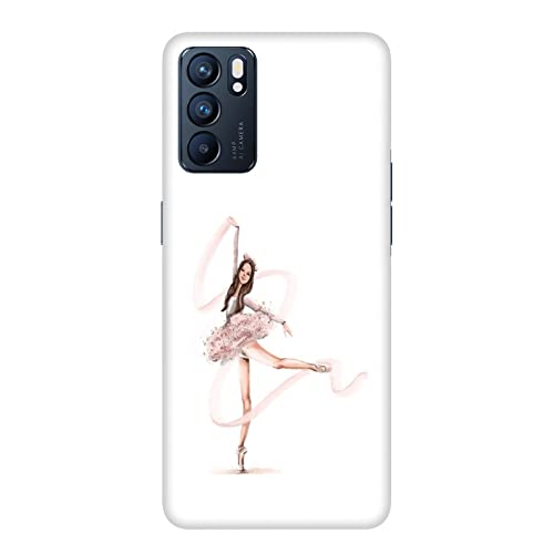 Funda Carcasa compatible con Oppo Reno 6 5G Baila que pasión bailarina con cinta / Imprimir también en los lados. / Teléfono Hard Snap en antideslizante anti-rayado resistente a los golpes rígido