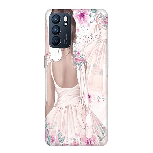 Funda Carcasa compatible con Oppo Reno 6 5G Baila que pasión bailarina con pantuflas / Imprimir también en los lados. / Teléfono Hard Snap en antideslizante anti-rayado resistente a los golpes ríg