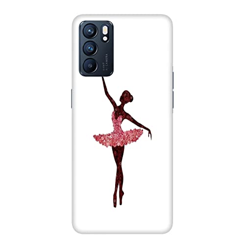 Funda Carcasa compatible con Oppo Reno 6 5G Baila que pasión bailarina con vestido de rosas / Imprimir también en los lados. / Teléfono Hard Snap en antideslizante anti-rayado resistente a los golp