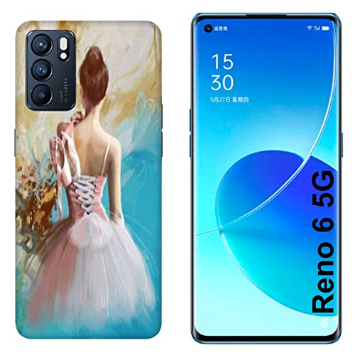 Funda Carcasa compatible con Oppo Reno 6 5G Baila que pasión Bailarina de danza clásica / Imprimir también en los lados. / Teléfono Hard Snap en antideslizante anti-rayado resistente a los golpes