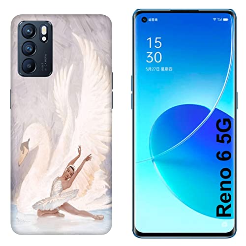 Funda Carcasa compatible con Oppo Reno 6 5G Baila que pasión Bailarina del lago de los cisnes / Imprimir también en los lados. / Teléfono Hard Snap en antideslizante anti-rayado resistente a los go