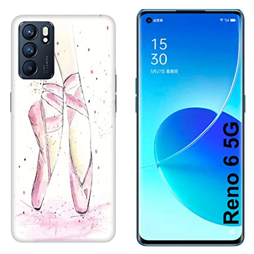 Funda Carcasa compatible con Oppo Reno 6 5G Baila que pasión pies de bailarina / Imprimir también en los lados. / Teléfono Hard Snap en antideslizante anti-rayado resistente a los golpes rígido