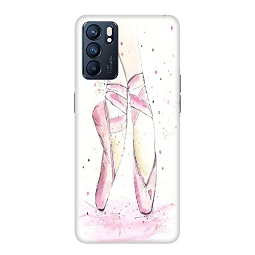 Funda Carcasa compatible con Oppo Reno 6 5G Baila que pasión pies de bailarina / Imprimir también en los lados. / Teléfono Hard Snap en antideslizante anti-rayado resistente a los golpes rígido