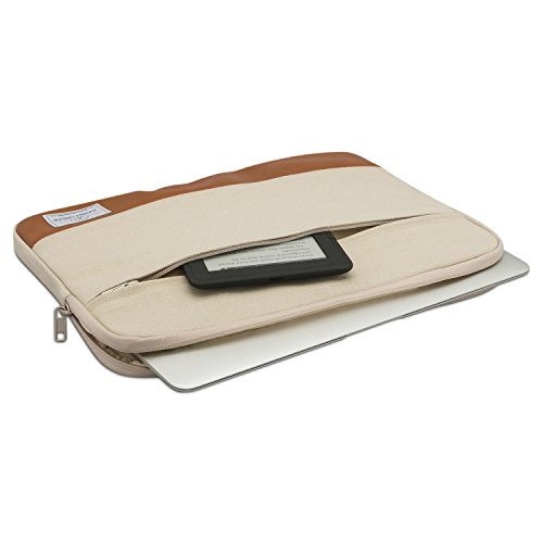 Funda MacBook Pro 13/MacBook Air (2018) Sleeve Beige - Johnny Urban de Lona Bolso para MacBook Air (2018)/Pro 13, DELL y Muchos Otros Modelos 11" 11.6" 12 Pulgadas Notebook maletín de Lona de algodón