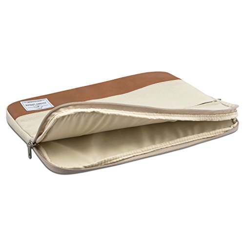 Funda MacBook Pro 13/MacBook Air (2018) Sleeve Beige - Johnny Urban de Lona Bolso para MacBook Air (2018)/Pro 13, DELL y Muchos Otros Modelos 11" 11.6" 12 Pulgadas Notebook maletín de Lona de algodón