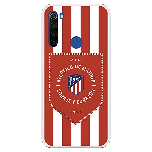 Funda Móvil para Xiaomi Redmi Note 8T de Atlético de Madrid Clasico Banderin 20-21. Producto Oficial. Carcasa móvil Fútbol. Silicona Gel Flexible